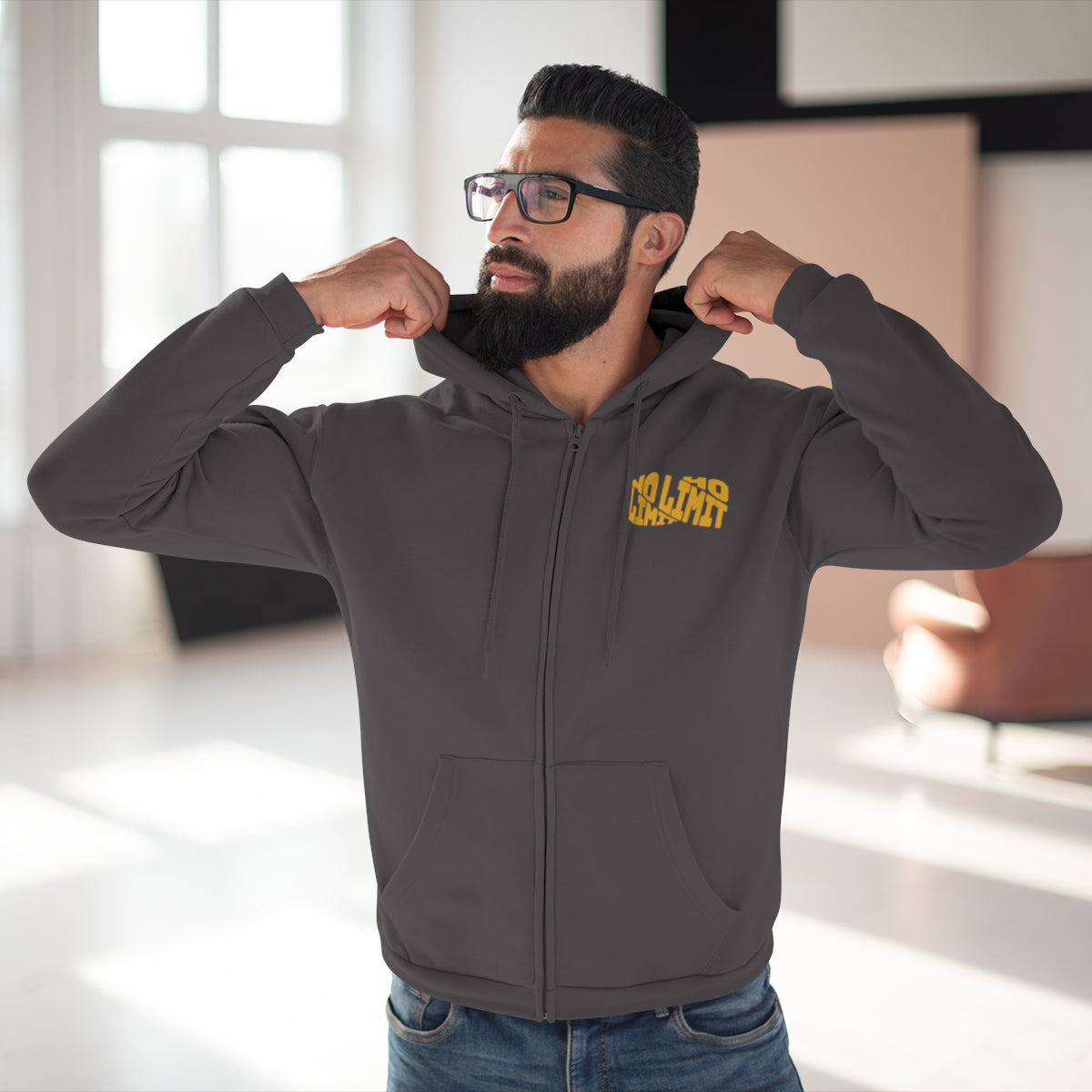 OVERTHINKING SOLVES NOTHING EST. 2026 Zipper 1.0 Anthracite Yellow