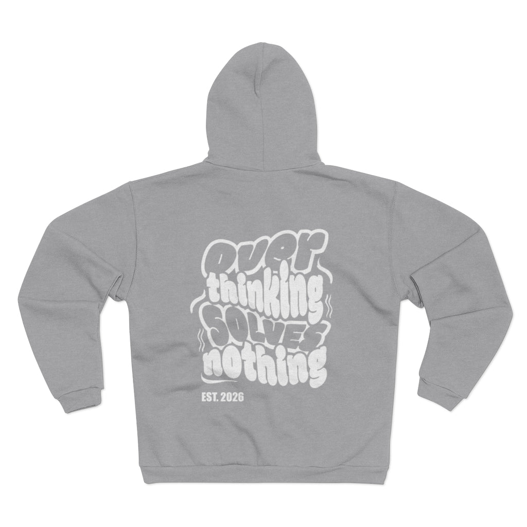 OVERTHINKING SOLVES NOTHING EST. 2026 Hoodie 1.0 Gray